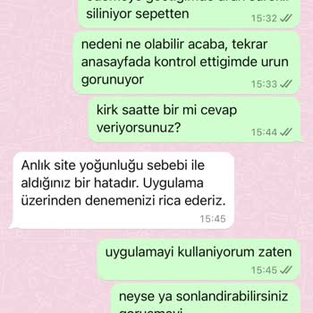 Sepet Sorunu Ve Yavaş Müşteri Hizmeti