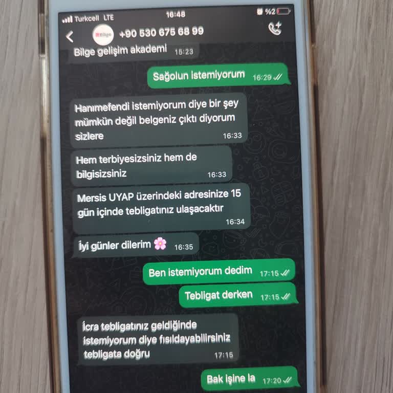 Eğitim Kurumunun Rahatsız Edici Davranışları