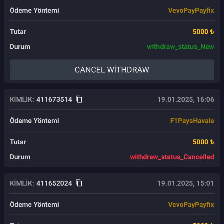 Çekim İşlemi Ve Canlı Destek Sorunu