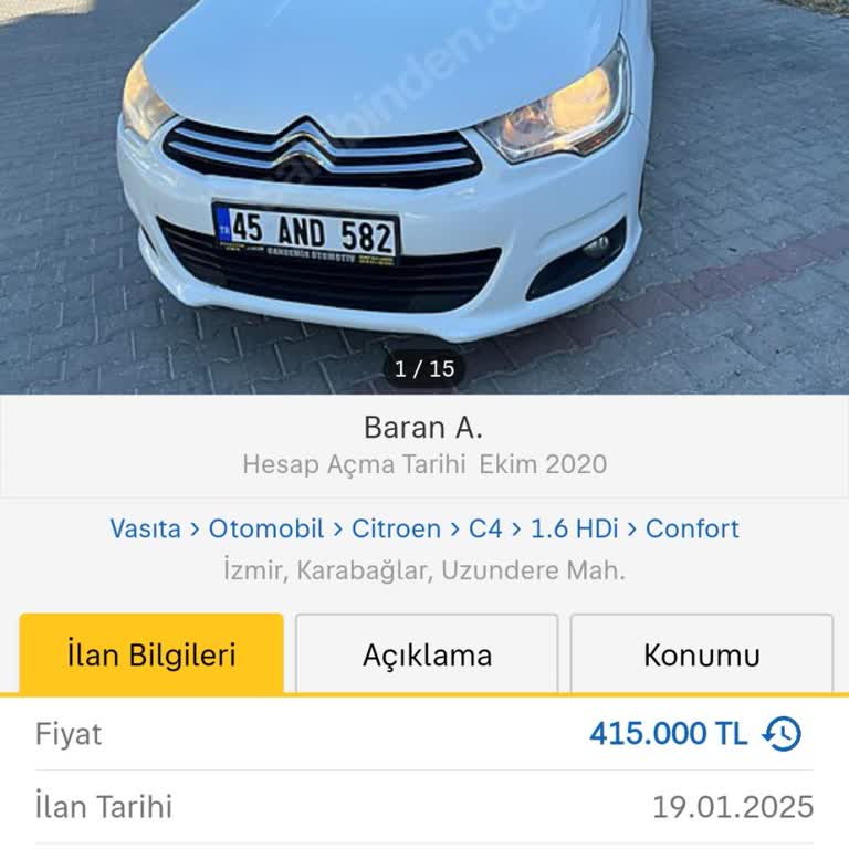Aracımın Paket Bilgisi Yanlış, Düzeltme İstiyorum