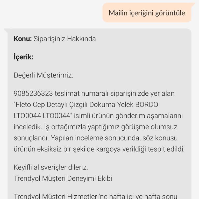 Trendyol'dan Eksik İade Ve İlgisiz Müşteri Hizmetleri