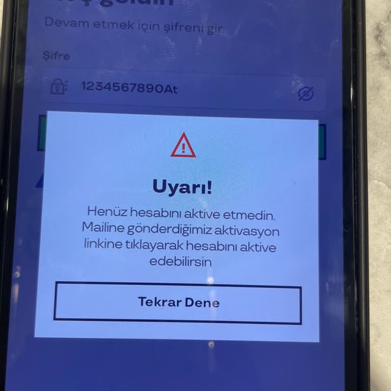 Yemek Kartı Uygulamasına Giriş Sorunu Ve Aktivasyon Maili Eksikliği