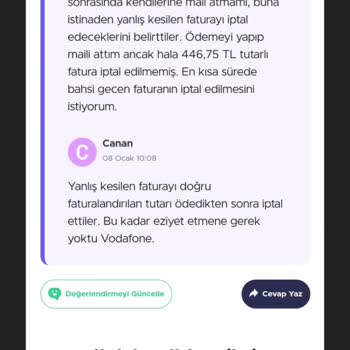 Vodafone'un Hatalı Fatura Israrı Ve Müşteri Hizmetleri Sorunu