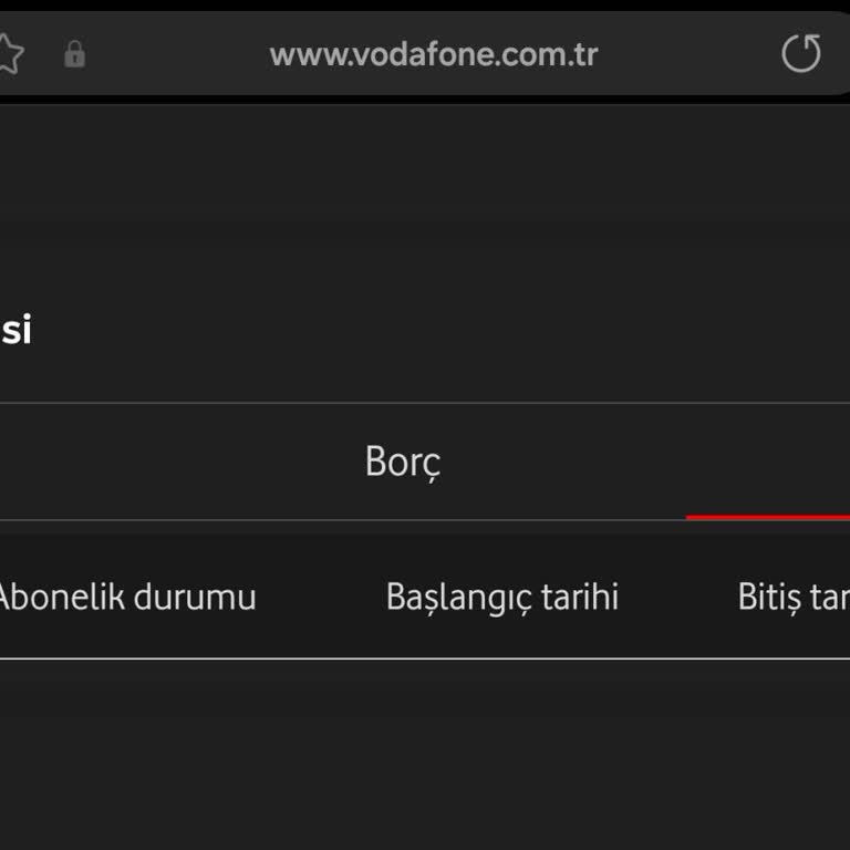 Vodafone Borç Sorgulama Linki Çalışmıyor