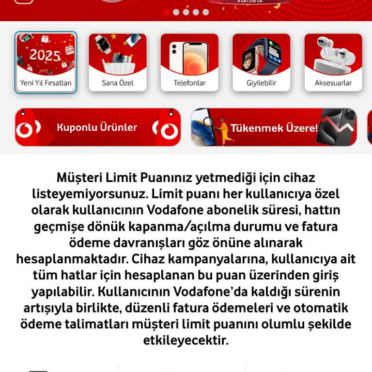 Vodafone'da Limit Sorunu Ve Müşteri Memnuniyeti Eksikliği