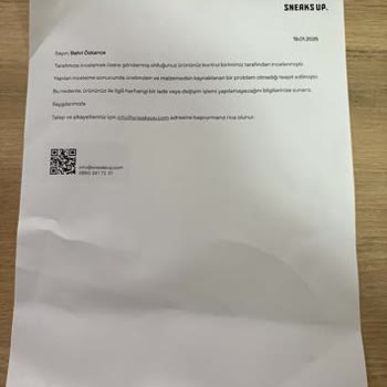 Sneaks Up Ayakkabı Değişim Talebine Olumsuz Yanıt