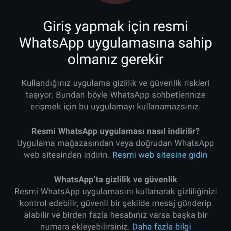 WhatsApp Giriş Sorunu: Resmi Uygulama Tanınmıyor