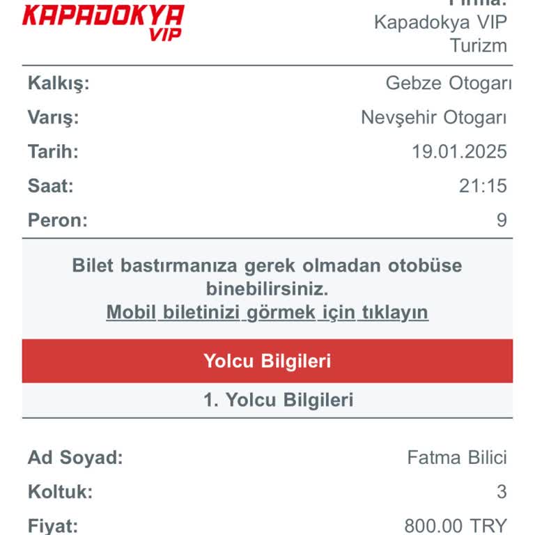 Yanlış SMS İle Gelen Bilet Saati Sorunu