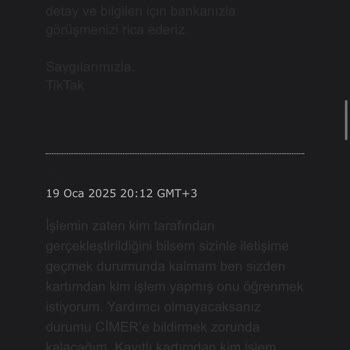 Kartımla Yetkisiz İşlem Ve İlgisiz Müşteri Hizmetleri
