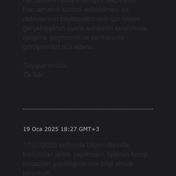 Kartımla Yetkisiz İşlem Ve İlgisiz Müşteri Hizmetleri