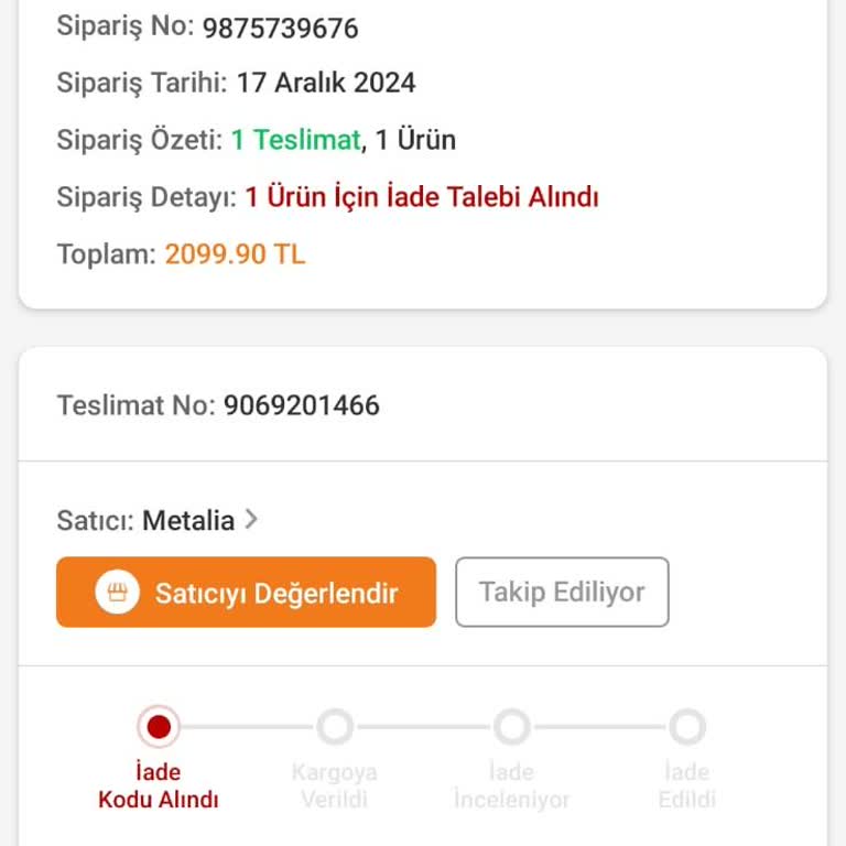 Trendyol Ve Nakliye Şirketiyle Yaşanan İade Sorunu