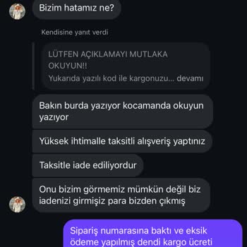 Eksik İade Ve Hakaret Eden Satıcı