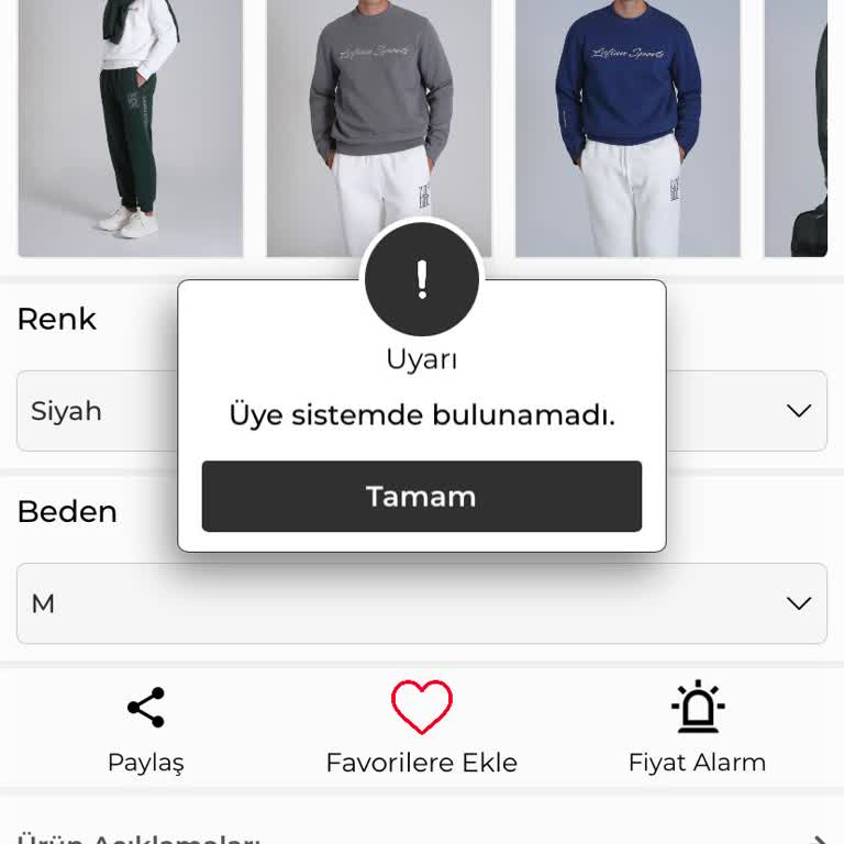 Üyelik Sorunu Nedeniyle Sipariş Verememe