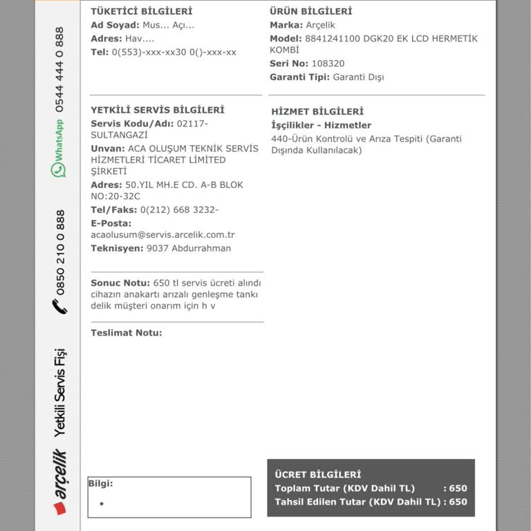 Arızalı Kombi Ve Yetersiz Servis Deneyimi