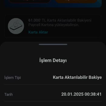 Paycell Karta Aktarım Sorunu