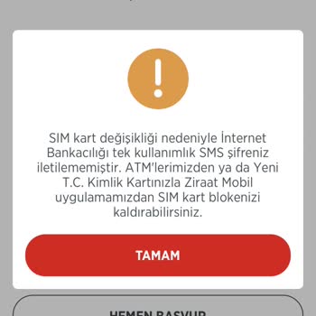 Ziraat Mobil Uygulama Ve Sim Kart Blokesi Sorunu