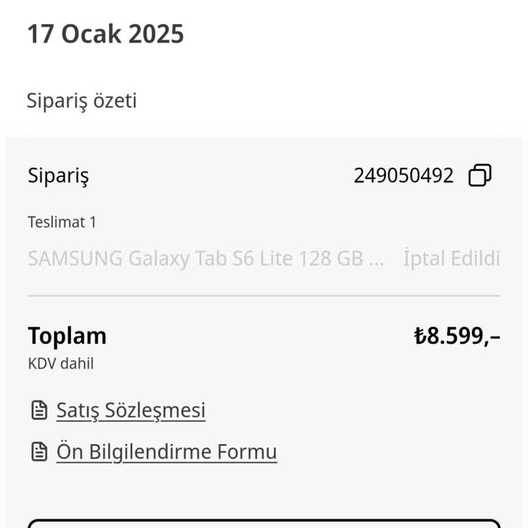 Samsung Galaxy TAB Siparişim Neden Teslim Edilmiyor?