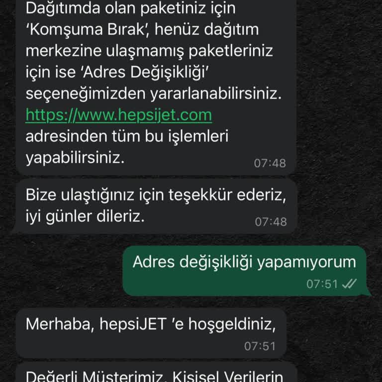 Hepsijet Kargo Adres Değişikliği Sorunu Ve İletişim Engeli