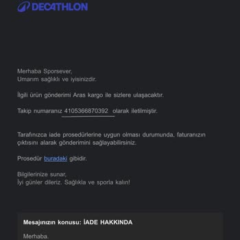 Decathlon İade Sürecinde Kaybolan Kargo Ve Belirsizlik
