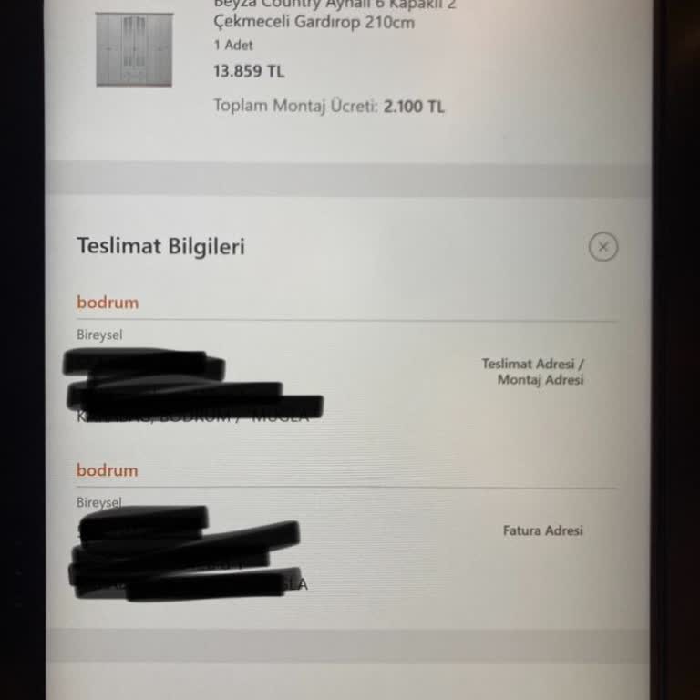 Montaj Hizmeti Olmayan Bölgeye Satış Yapılması