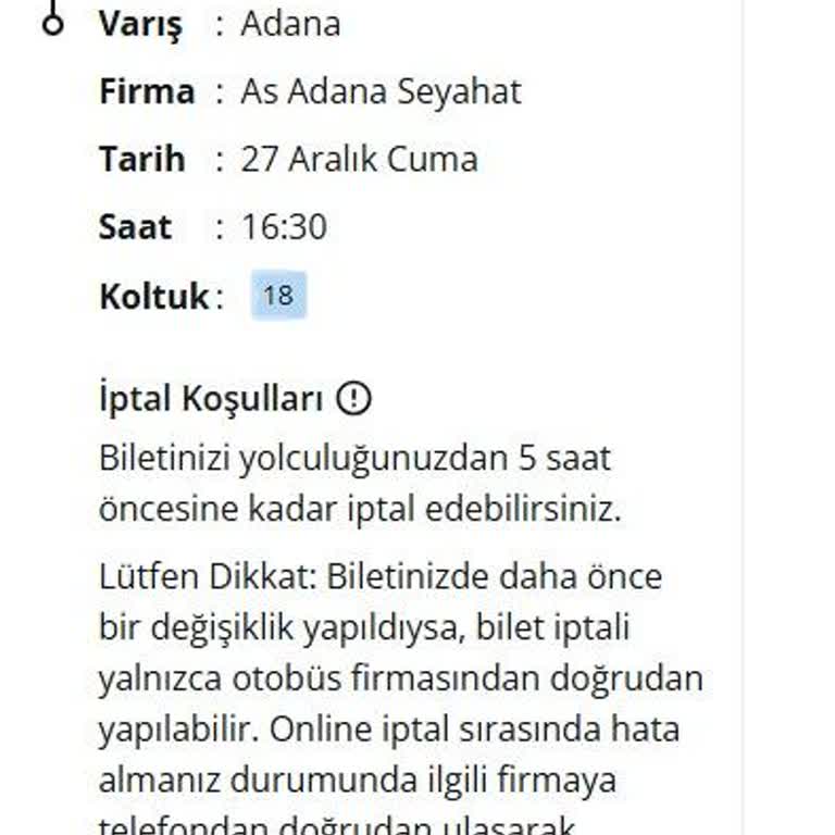 İptal Edilen Biletin İadesi Yapılmadı