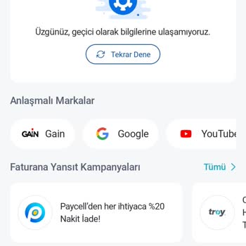 Paycell Uygulaması Sürekli Hata Veriyor