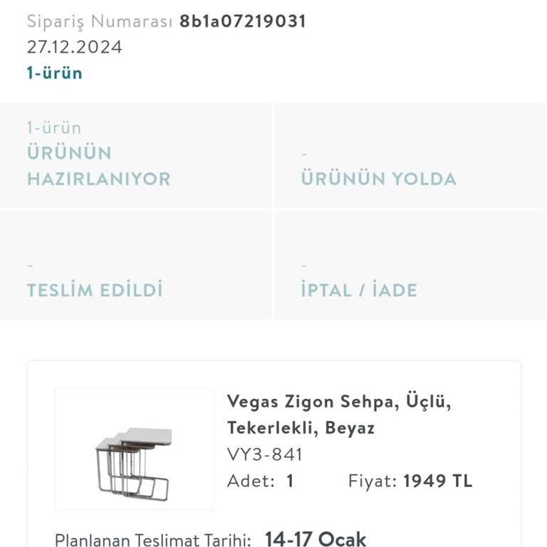 Vivense Siparişi Teslimatında Belirsizlik Ve Çözüm Eksikliği