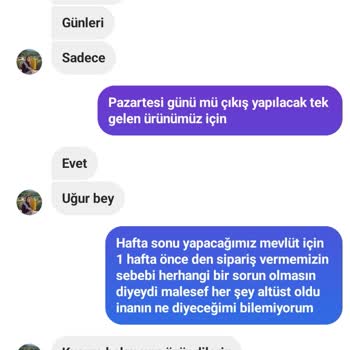 Sipariş Sorunu Ve Yetersiz Müşteri Hizmeti