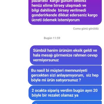 Sipariş Sorunu Ve Yetersiz Müşteri Hizmeti