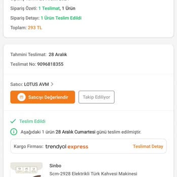 Sinbo Elektrikli Cezve: Sürekli Arızalanan Açma-Kapama Düğmesi Ve Yetersiz Müşteri Hizmetleri