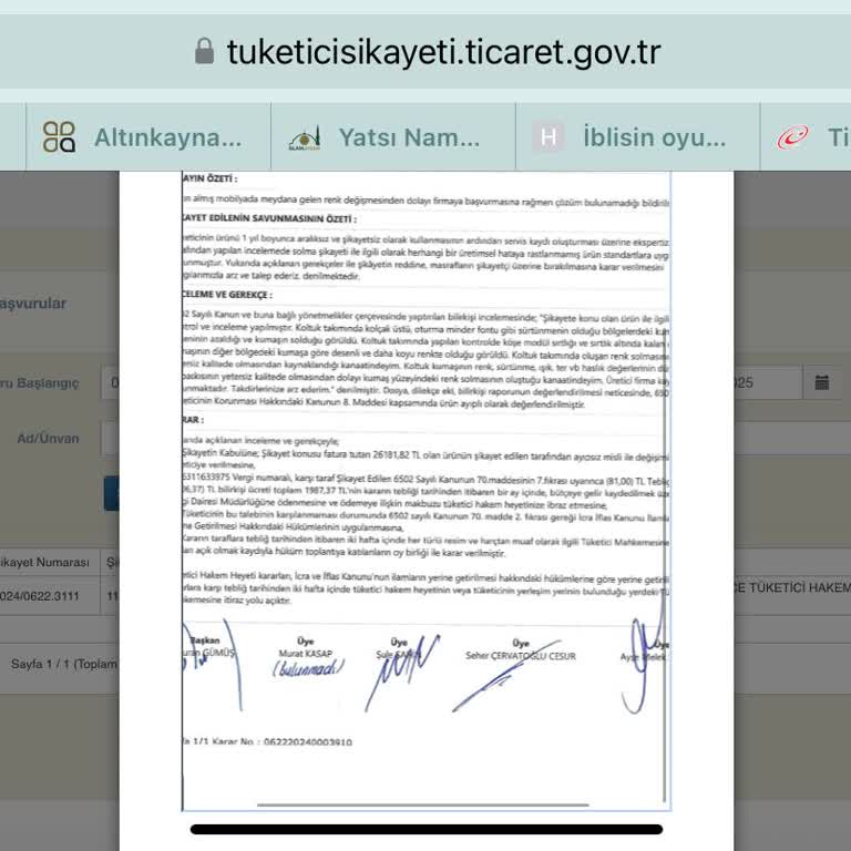 İstikbal Mobilya'nın Renk Solması Ve Kaba Müşteri Hizmetleri