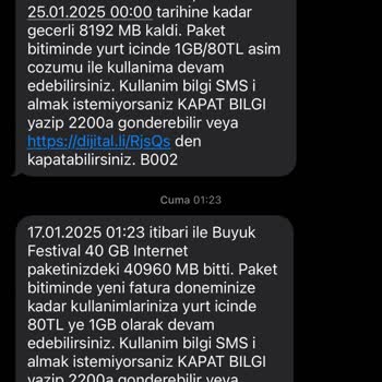 Beklenmedik İnternet Tüketimi Ve Ek Paket Sorunu