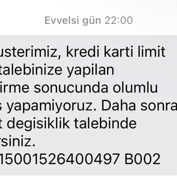 Kredi Kartı Limit Artışı Talebine Yanıt Alınamıyor