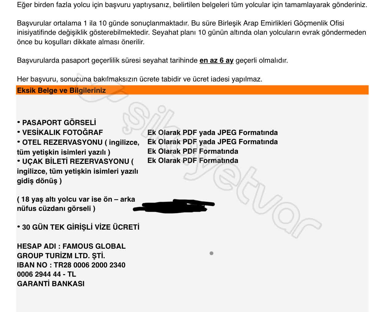 Famous Global Group Vize Başvurusunda Eksik Bilgilendirme Ve