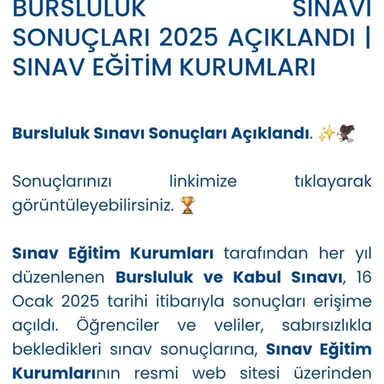 Sınav Sonuçlarına Ulaşamama Sorunu