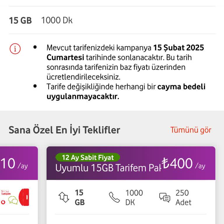 Vodafone'dan Uçuk Fiyat Teklifi: Taahhüt Bitti, Fiyatlar Uçtu