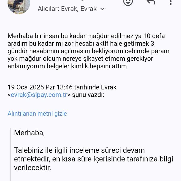 Sipay Hesabımda Yaşanan Sorunlar Ve Mağduriyet