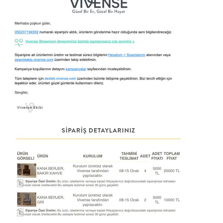 Vivense'den 45 Gündür Teslim Edilmeyen Berjerler