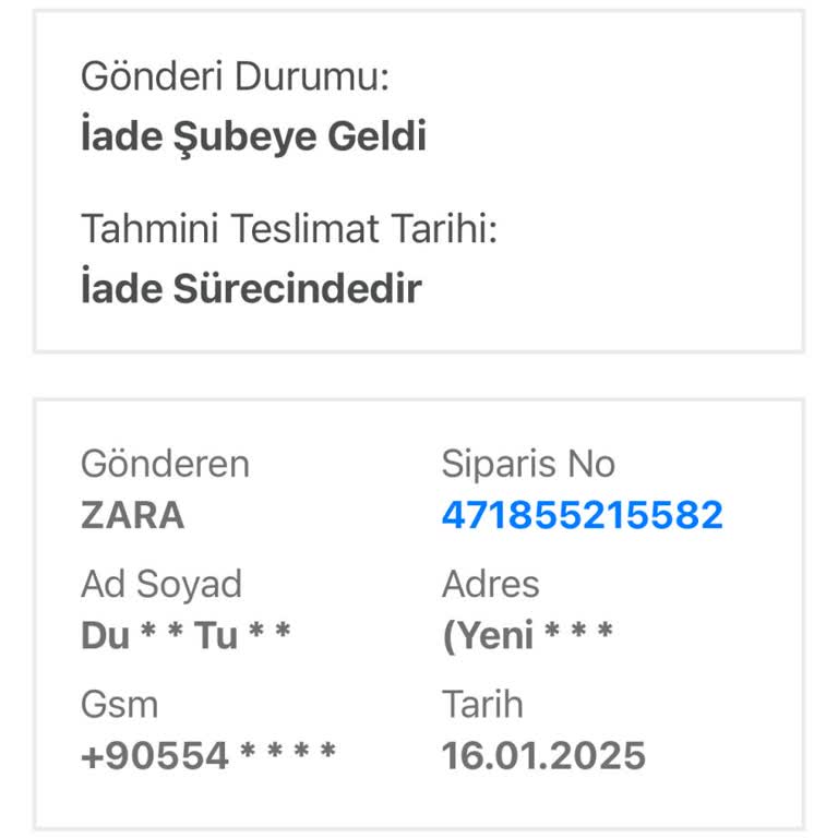 Teslimat Sorunu Ve Adres Değişikliği Karmaşası