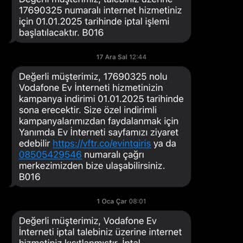Vodafone Ev İnterneti Fatura Sorunu