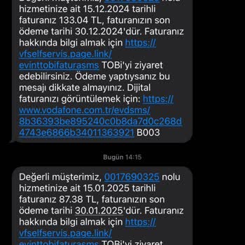 Vodafone Ev İnterneti Fatura Sorunu