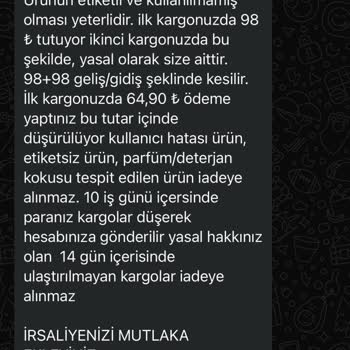 Kimyasal Koku Ve İade Sürecinde Yaşanan Zorluklar