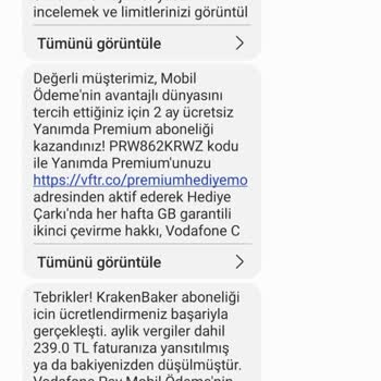 Vodafone Pay Haksız Abonelik Ve Ücret Kesintisi Mağduriyeti