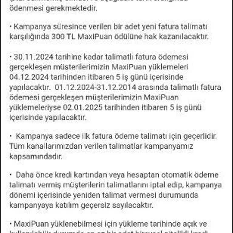 MaxiPuan Kampanyasında Puan Yükleme Sorunu