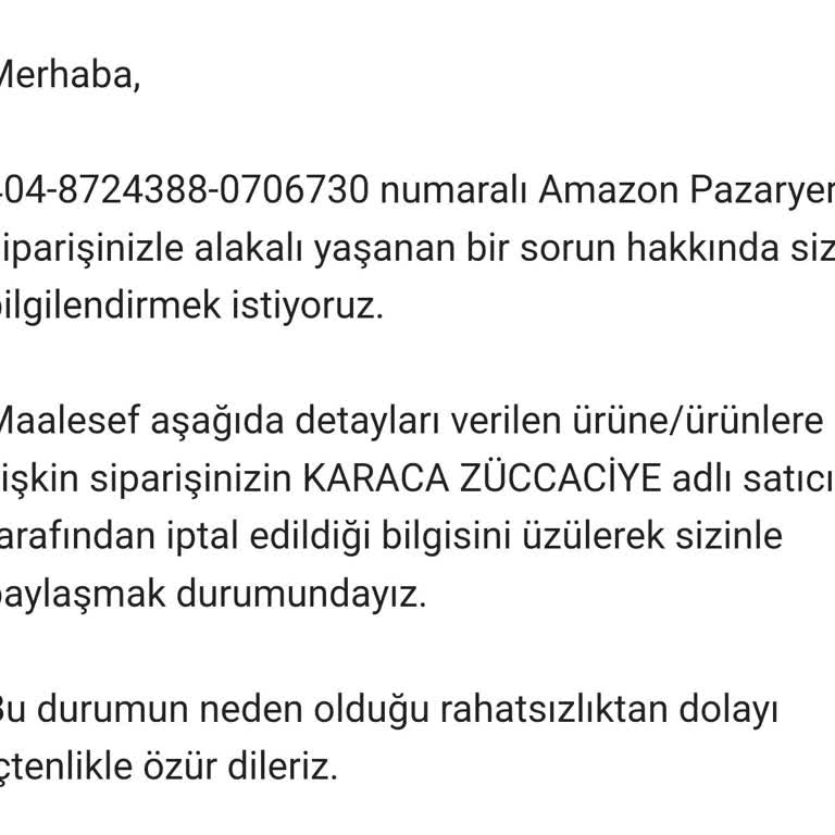 Amazon'da Karaca Siparişim İptal Edildi: Hayal Kırıklığı