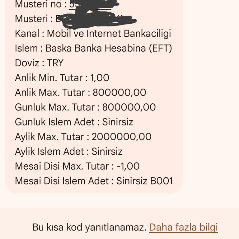 Ziraat Bankası EFT Limit Sorunu