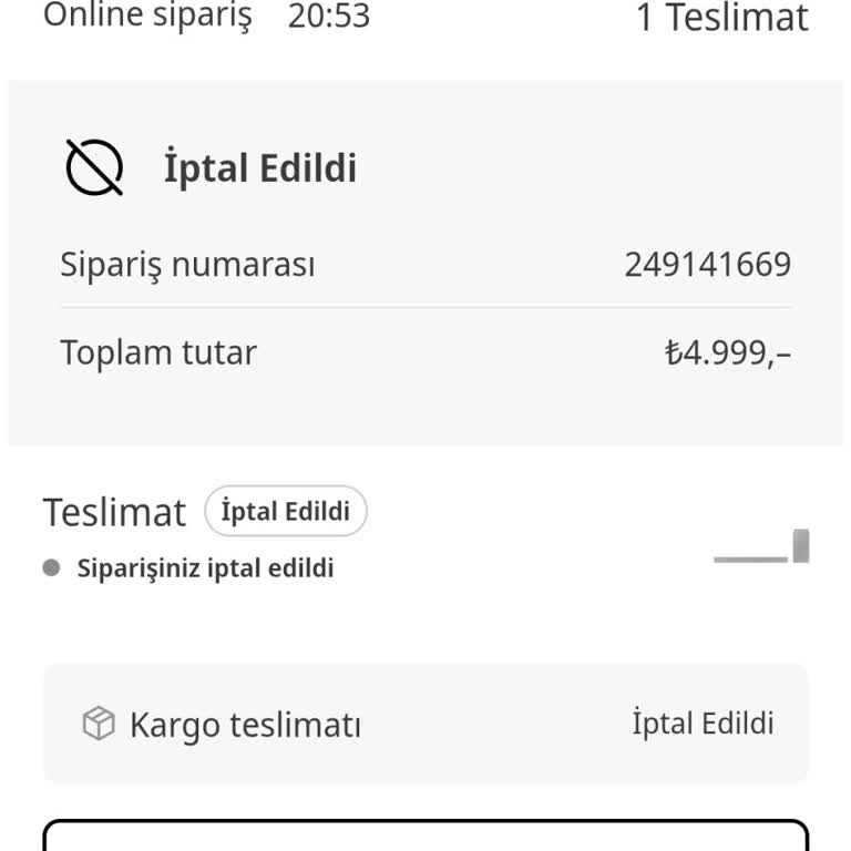 İptal Edilen Sipariş Ve İade Sorunu
