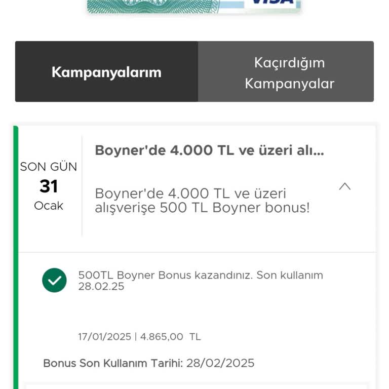 Boyner Bonus Kullanım Sorunu