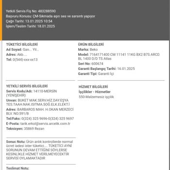 Beko Çamaşır Makinesi Ve Servis Kabusu