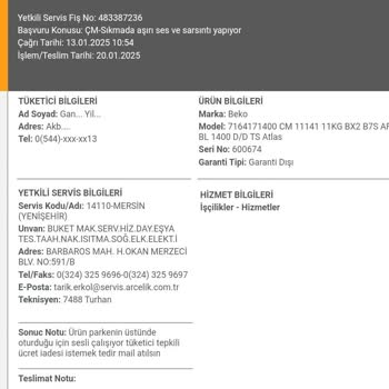 Beko Çamaşır Makinesi Ve Servis Kabusu